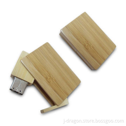 Wooden USB Flash Drive in New Book Design with Chaining and 4C Color Printing on Both Sides